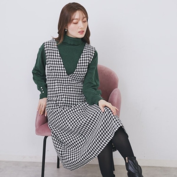 ラップ風ツイードジャンスカ【洗濯機OK防シワ】 | インデックス(index