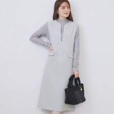 キーネックジャンスカ【洗濯機OK防シワイージーアイロン】