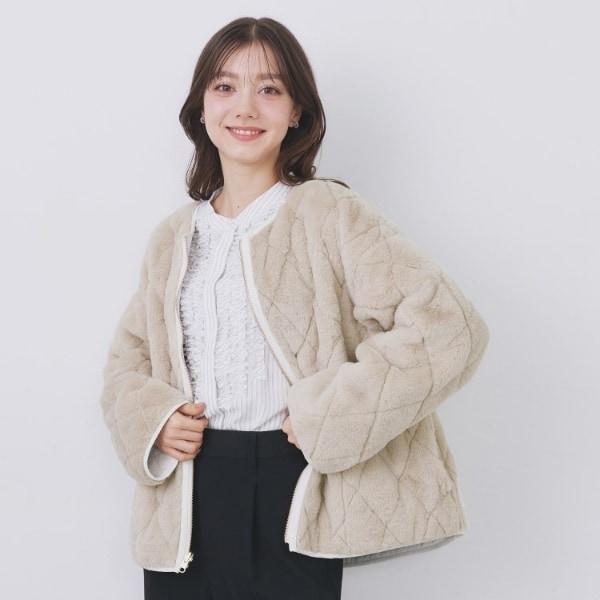リバーシブル キルティングファーブルゾン【洗濯機OK】 | インデックス