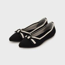 リボンデザインニットパンプス