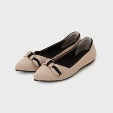 リボンデザインニットパンプス