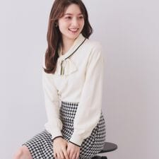 ヘンリーパールミニボウタイニット【洗濯機OK】