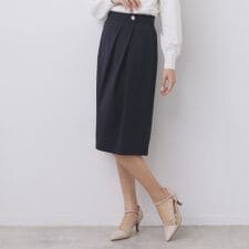 アシンメトリーストレッチタックスカートセットアップ対応【洗濯機OK防シワイージーアイロン】