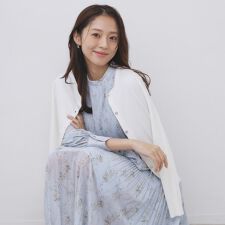 柄編みクルーネックカーディガン【洗濯機OK】《7col》