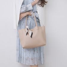 ストライプスカーフ付きトートバッグ【A4サイズ】