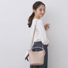 ストライプスカーフ付きミドルバッグ【2WAY】