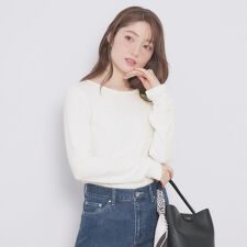 ラメシアーリブトップス【洗濯機OK接触冷感】