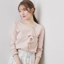 アシメラッフルフリルトップス【洗濯機OK】