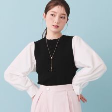 シャーリングドッキングニット【洗濯機OK】