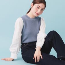 シャーリングドッキングニット【洗濯機OK】