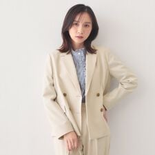 セットアップ対応 ダブルブレストジャケット【ウォッシャブル・接触冷感・吸水速乾・防シワ・ストレッチ】