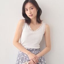 前後2way丸胴レースタンクラメアソート【洗濯機OK】