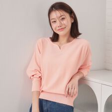 フロントパーツ付きドルマンスリーブニット【洗濯機OK／抗ピリング】