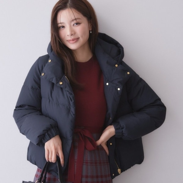 河田ダウンリバーシブルショートコート【洗濯機OK／撥水