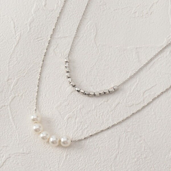 ダブルチェーンネックレス スープ ネックレス ペンダント