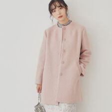 【S～Lサイズ展開レース付ポケット】ボトルネックコート