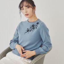 【SS～Lサイズ展開／ビーズ手刺繍】クラフトニット
