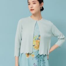【接触冷感4色展開】スカラップ7分袖ボレロ