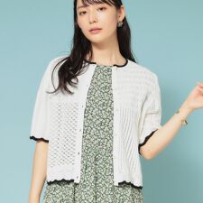 スーナウーナ(SunaUna)の【新作／透かし柄／3色展開】スカラップカーディガン