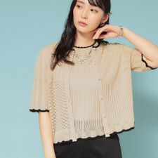 スーナウーナ(SunaUna)の【新作／透かし柄／3色展開】スカラップカーディガン