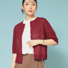 スーナウーナ(SunaUna)の【新作／透かし柄／3色展開】スカラップカーディガン