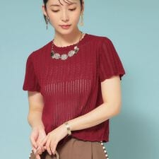 【透かし柄】スカラップニット