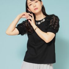 【新作／袖チュール】きれいめカットソー