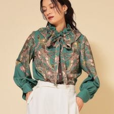 【COLLECTION LINE】オリエンタルパネル柄ブラウス