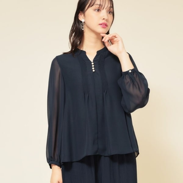 み〜しゃんsovシフォンブラック C/CHIFFON REVERSED SEAM P LONG S(XS Black): Vintage｜THE