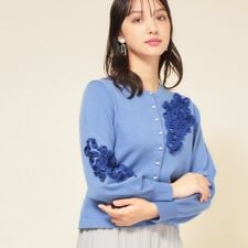 【SS～Lサイズ展開／チュール刺繍】クラフトニット