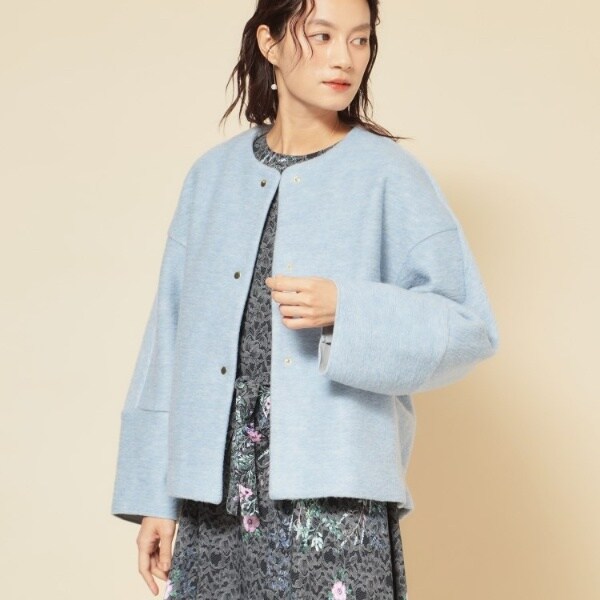 日本製／イタリアンエアリー／ジップ付】Vネックブルゾン