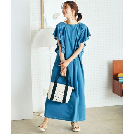 S Ll カットデニム袖フリルワンピース グローブ Grove ファッション通販 マルイウェブチャネル