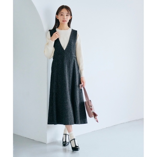 美品 grove(グローブ)大人の美デザイン 春 夏 秋 ワイドパンツ M
