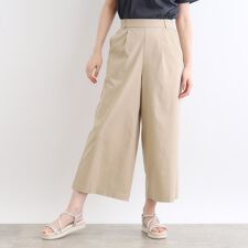 ＜接触冷感・多サイズ＞サマーハイパーストレッチクロップドワイドパンツ