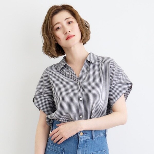 MM6 - GANNI スキッパー デニム パフスリーブ ブラウス シャツ プルオーバー MM6 - GANNI スキッパー デニム パフスリーブ ブラウス シャツ