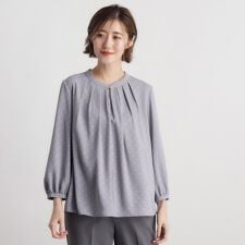 プリントタックブラウス