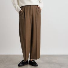 シャークスキン裏起毛スラックスパンツ