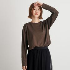 裾テール長袖Tシャツ
