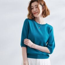 【新色先行予約】ひんやり多機能・やわらかドライタッチ五分袖プルオーバー