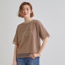 【接触冷感・UVカット】大人のチュールレイヤードTシャツ
