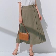 【大人のニュアンス】リネン混サイドタックスカート