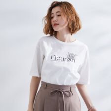 【UVカット二の腕カバー】ハーフスリーブロゴTシャツ