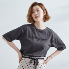 グローブ(grove)の【UVカット二の腕カバー】ハーフスリーブロゴTシャツ
