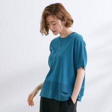 【夏に嬉しい機能付き】やわらかドライタッチレイヤードライクニット