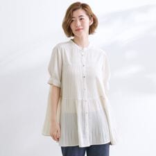 グローブ(grove)の【体型カバー】ラフに着たい　ティアードプリーツブラウス