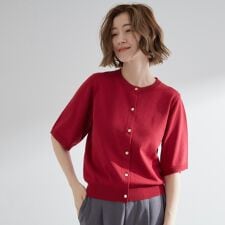 グローブ(grove)のさらりと心地よい　大人のサマーニットカーディガン