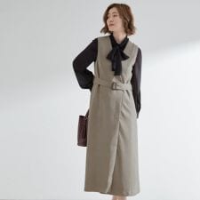 【2WAY】スウェード調ジレワンピース