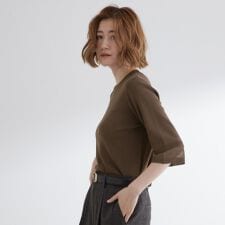 グローブ(grove)の【ひんやり多機能】やわらかドライタッチ 袖口シアードッキングプルオーバー