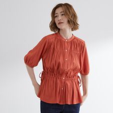 シャーリングシャツブラウス