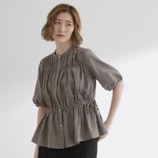 シャーリングシャツブラウス